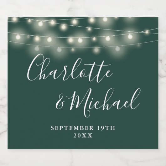 Slingerlichten Signature Script Smaragdgroene Huwe Bier Etiket (Enkel label)