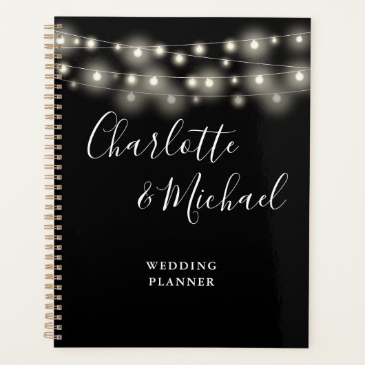 Slingerlichten Signature Script Zwarte Witte Bruil Planner (Voorkant)