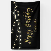 Slingerlichtjes | Gouden Verjaardagsfeest Banner (Verticaal)