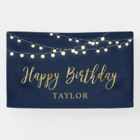 Slingerlichtjes | Gouden Verjaardagsfeest Banner