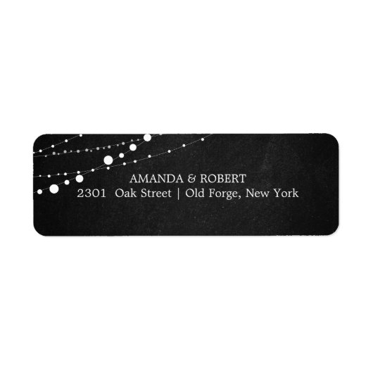 Slingerlichtjes Rustieke Trouw Krijtbord Etiket (Voorkant)