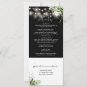 Slingerlichtjes Zwart en Wit All In One Bruiloft Kaart (Achterkant)