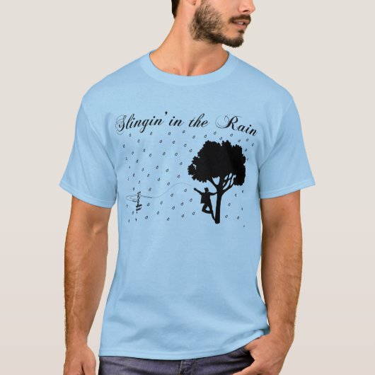 Slingin in de regen t-shirt (Voorkant)