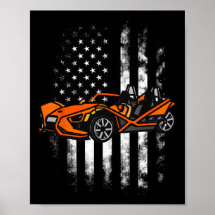 Slingshot Auto Amerikaanse Vlag 4 juli Slings Poster