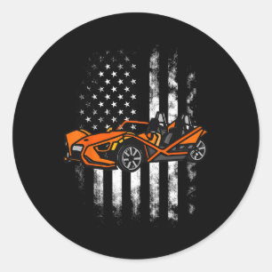 Slingshot Auto Amerikaanse Vlag 4 juli Slings Ronde Sticker