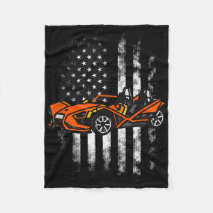 Slingshot Car Amerikaanse vlag 4 juli Fleece Deken