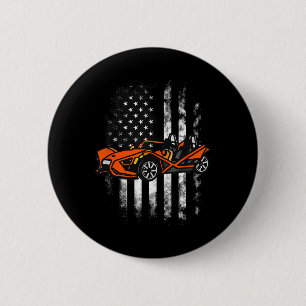 Slingshot Car Amerikaanse vlag 4 juli Ronde Button 5,7 Cm