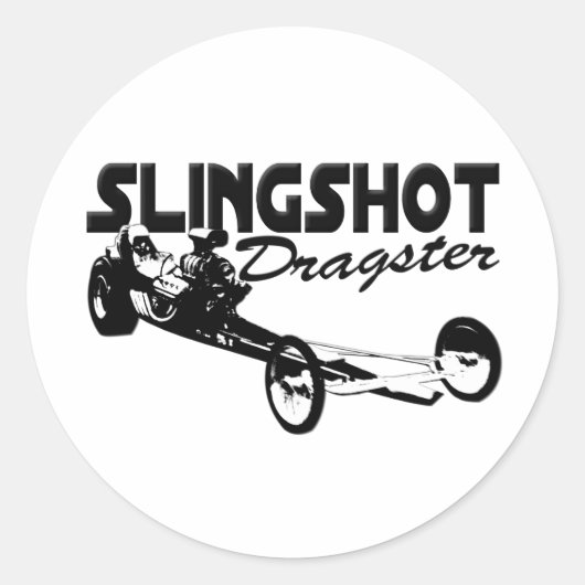 Slingshot Dragster  drag racen Ronde Sticker (Voorkant)
