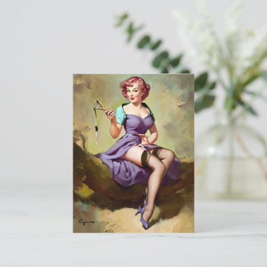 Slingshot Pin Up Briefkaart (Staand voorkant)