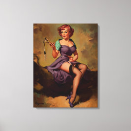  Slingshot Pin Up Girl Canvas Afdruk