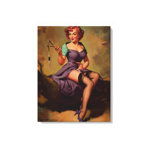 Slingshot Pin Up Girl Canvas