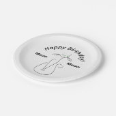 Slinky Black Cat Meow 3 aangepaste tekst Verjaarda Papieren Bordje (Gekanteld)