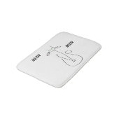 Slinky Black Cat Meow Custom Text Green Eyes Badmat (Gekanteld)