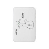 Slinky Black Cat Meow Custom Text Green Eyes Badmat (Voorkant Verticaal)