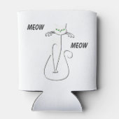 Slinky Black Cat Meow Custom Text Green Eyes Blikjeskoeler (Achterkant)