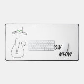 Slinky Black Cat Meow Custom Text Green Eyes Bureaumat (Keyboard & Muis)
