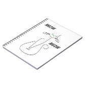 Slinky Black Cat Meow Custom Text Green Eyes Notitieboek (Linkerzijde)