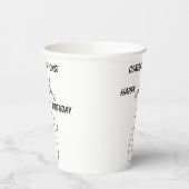 Slinky Black Cat Meow Custom Text Green Eyes Papieren Bekers (Links)