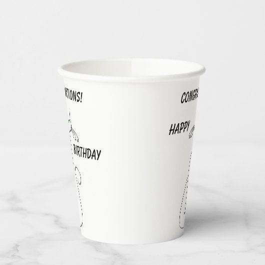 Slinky Black Cat Meow Custom Text Green Eyes Papieren Bekers (Links)