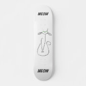 Slinky Black Cat Meow Custom Text Green Eyes Persoonlijk Skateboard (Voorkant)