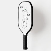 Slinky Black Cat Meow Custom Text Green Eyes Pickleball Paddle (Links)