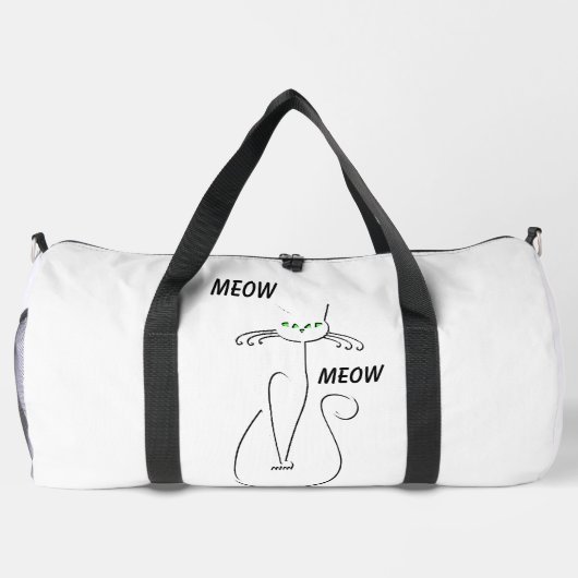 Slinky Black Cat Meow Custom Text Green Eyes Plunjezak (Achterkant)