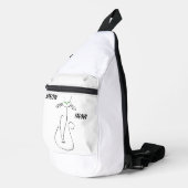 Slinky Black Cat Meow Custom Text Green Eyes Sling Bag (Rechterhoek)