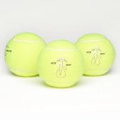 Slinky Black Cat Meow Custom Text Green Eyes Tennisballen (Multi)