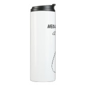 Slinky Black Cat Meow Custom Text Green Eyes Thermosbeker (Gedraaid links)