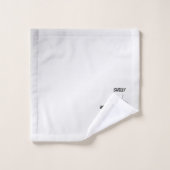 Slinky Black Cat Meow Meow Green Eyes on silver Bad Handdoek (Wasdoekje)