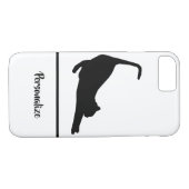 Slinky Black Cat Stretches Silhouette Personaliser Case-Mate iPhone Case (Achterkant (Horizontaal))