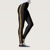 Slinky Leopard Fur Trendy Side Stripe op zwart Leggings (Rechts)