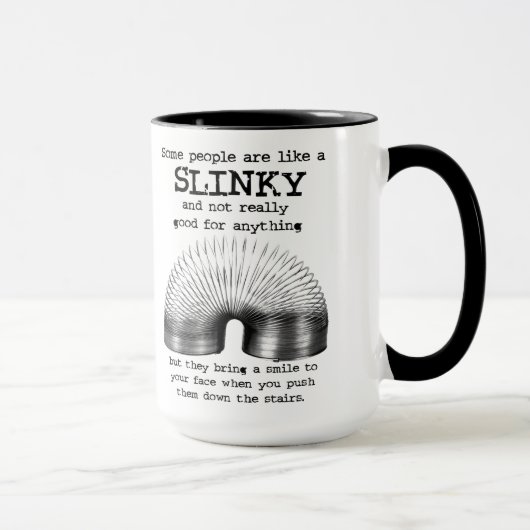 Slinky Mensen Grappige Mok Humor (Rechts)