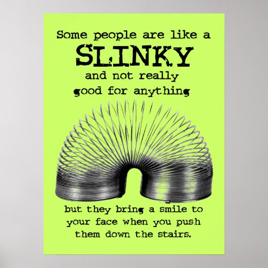 Slinky Mensen Grappige Print Poster Humor (Voorkant)