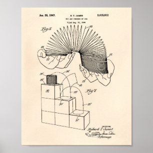 Slinky Speelgoed 1946 Patent Art - Old Peper Poster