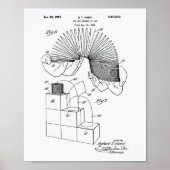 Slinky Speelgoed 1946 Patent Art - Witboek Poster (Voorkant)