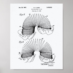 Slinky Speelgoed 1946 Patent Art - Witboek Poster