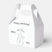 Slinky Zwart Kat Verjaardag Custom Tekst Groene Og Bedankdoosjes (Achterkant)