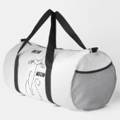 Slinky zwarte kat miauw miauw groene ogen op zilve plunjezak (Rechterhoek)