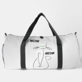 Slinky zwarte kat miauw miauw groene ogen op zilve plunjezak (Achterkant)