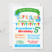 Slip en dia verjaardag bash primaire kleuren parti kaart (Voorkant)