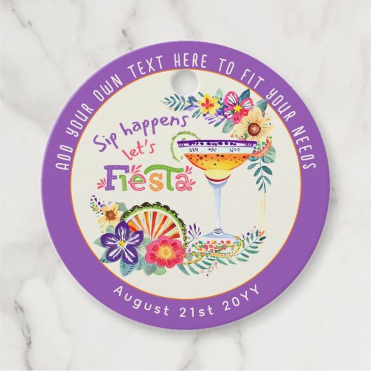 Slip Happens! Laten we FIESTA Vieren Aangepast Bedankjes Labels (Voorkant)