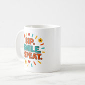 Slip. Lach. Herhaal. – Minimalistische mok (Voorkant links)