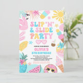 Slip 'n' Slide Splash Pad Zomer Verjaardagsfeest Kaart (Staand voorkant)