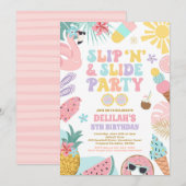 Slip 'n' Slide Splash Pad Zomer Verjaardagsfeest Kaart (Voorkant / Achterkant)