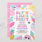 Slip 'n' Slide Splash Pad Zomer Verjaardagsfeest Kaart (Voorkant / Achterkant)