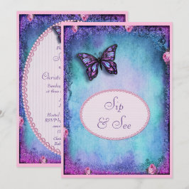 Slip & See Nep glitter, Vlinder, Rozen, Kant Kaart