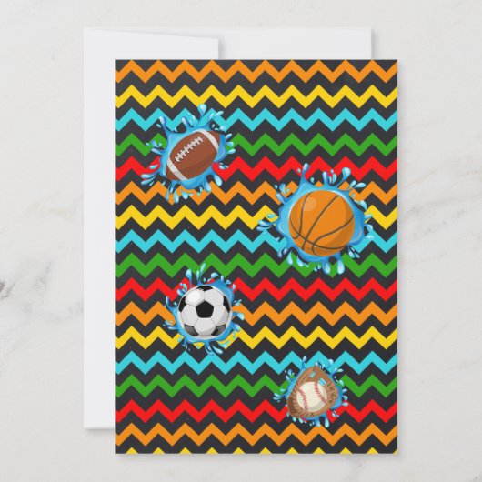 Slip & Slide Sport Verjaardags Bash Primaire Kleur Kaart (Achterkant)