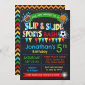 Slip & Slide Sport Verjaardags Bash Primaire Kleur Kaart (Voorkant / Achterkant)