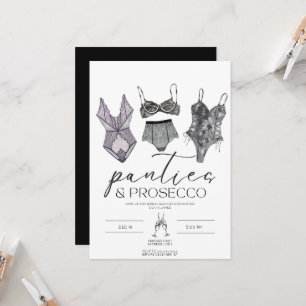 Slipje en prosecco lingerie vrijgezellenfeest kaart
